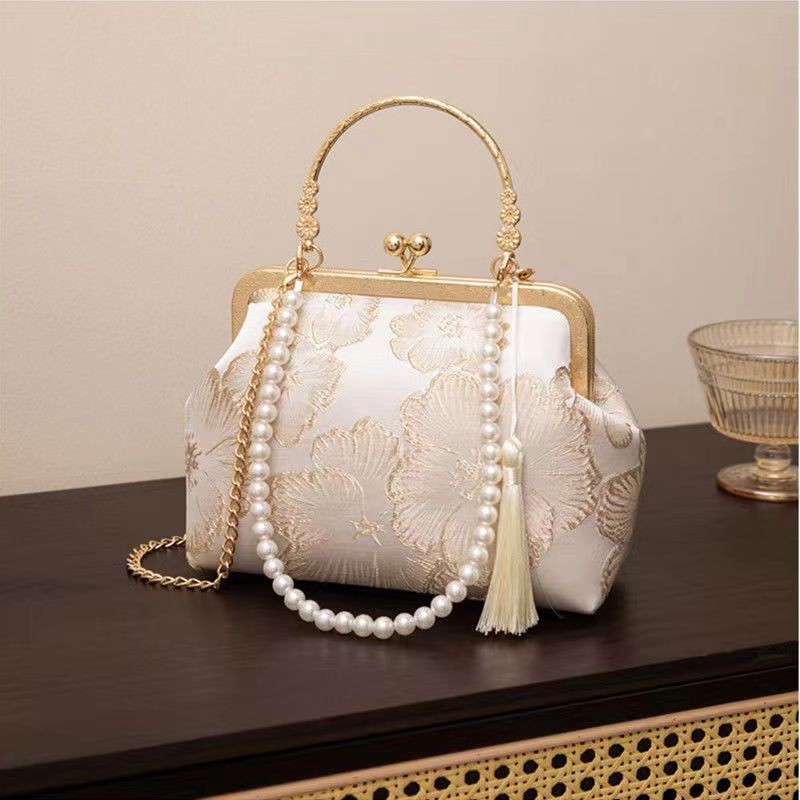 Ielgy Ladies New Chinese Style Chinese Style Rich Flower Pattern Elegant Temperament Handbag