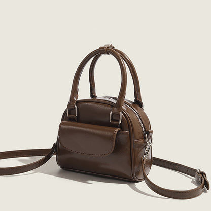 Ielgy Ladies Brown Handbag Commuter Handbag Retro Fashion Cross-body Shell Bag