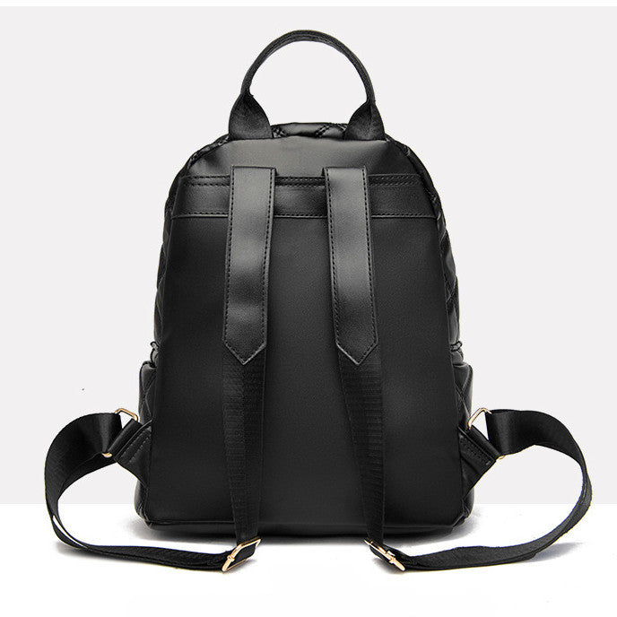 Ielgy Ladies Fashion Rhombus School Bag PU Soft Leather Texture Commuter Simple Leisure Travel Backpack