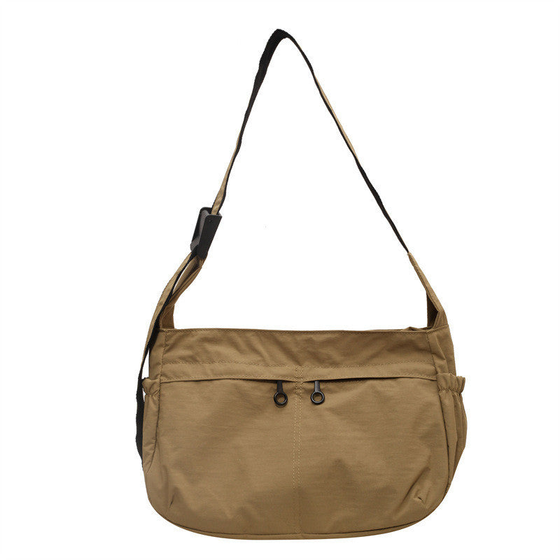 Ielgy Waterproof Nylon Cloth Bag Large Capacity Cross-body Dumpling Bag All-match Casual Lightweight Sports Style Shoulder Bag