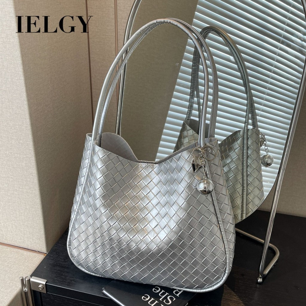 Ielgy High-End Retro Large-Capacity Bag Fashion Commuter All-Match One-Shoulder Bucket Bag