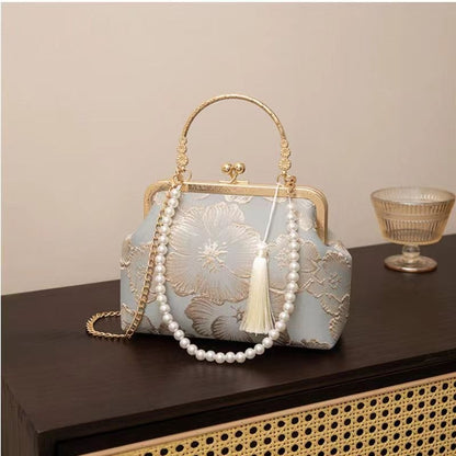 Ielgy Ladies New Chinese Style Chinese Style Rich Flower Pattern Elegant Temperament Handbag