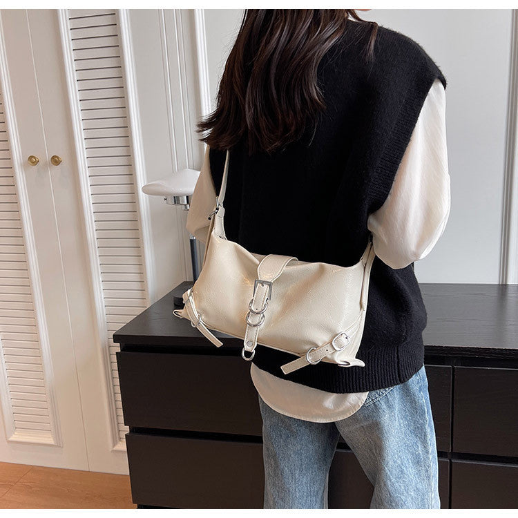 Ielgy Ladies Fashion Texture One-Shoulder Underarm Bag Can Be Cross-Body