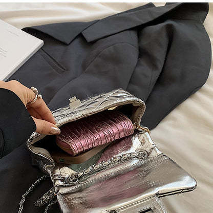Ielgy Diamond Embroidery Thread Popular All-Match Chain Messenger Bag Fashion One-Shoulder Small Square Bag