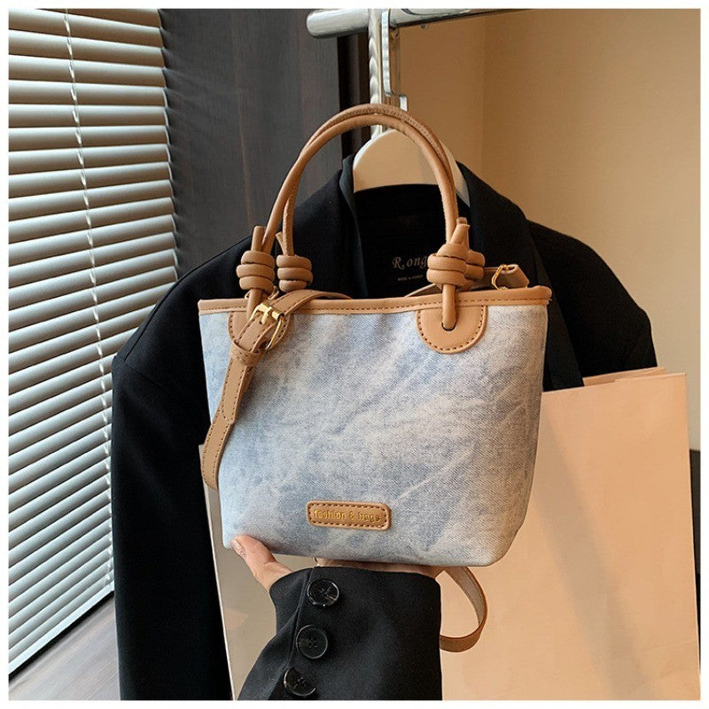 Ielgy Ladies Outing Handbag Fashion High-End Commuter Cross-Body Bucket Bag