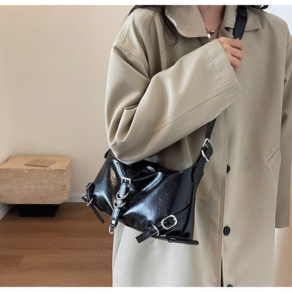 Ielgy Ladies Fashion Texture One-Shoulder Underarm Bag Can Be Cross-Body