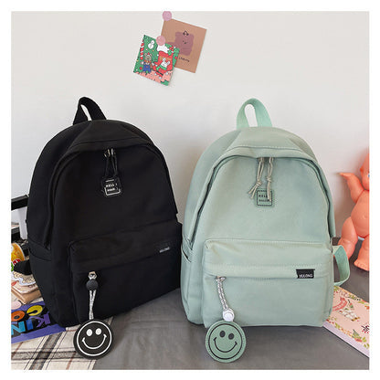 Ielgy Ladies Preppy Style Backpack Small Fresh Cute Student Schoolbag Mori Girl Solid Color Small Backpack