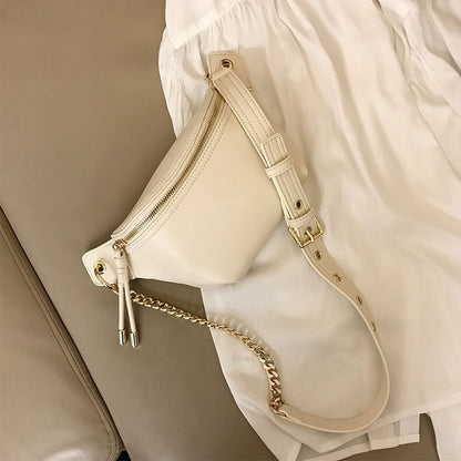 Ielgy Ladies Waist Bag Niche Design Shoulder Messenger Bag Street Trendy All-Match Chest Bag