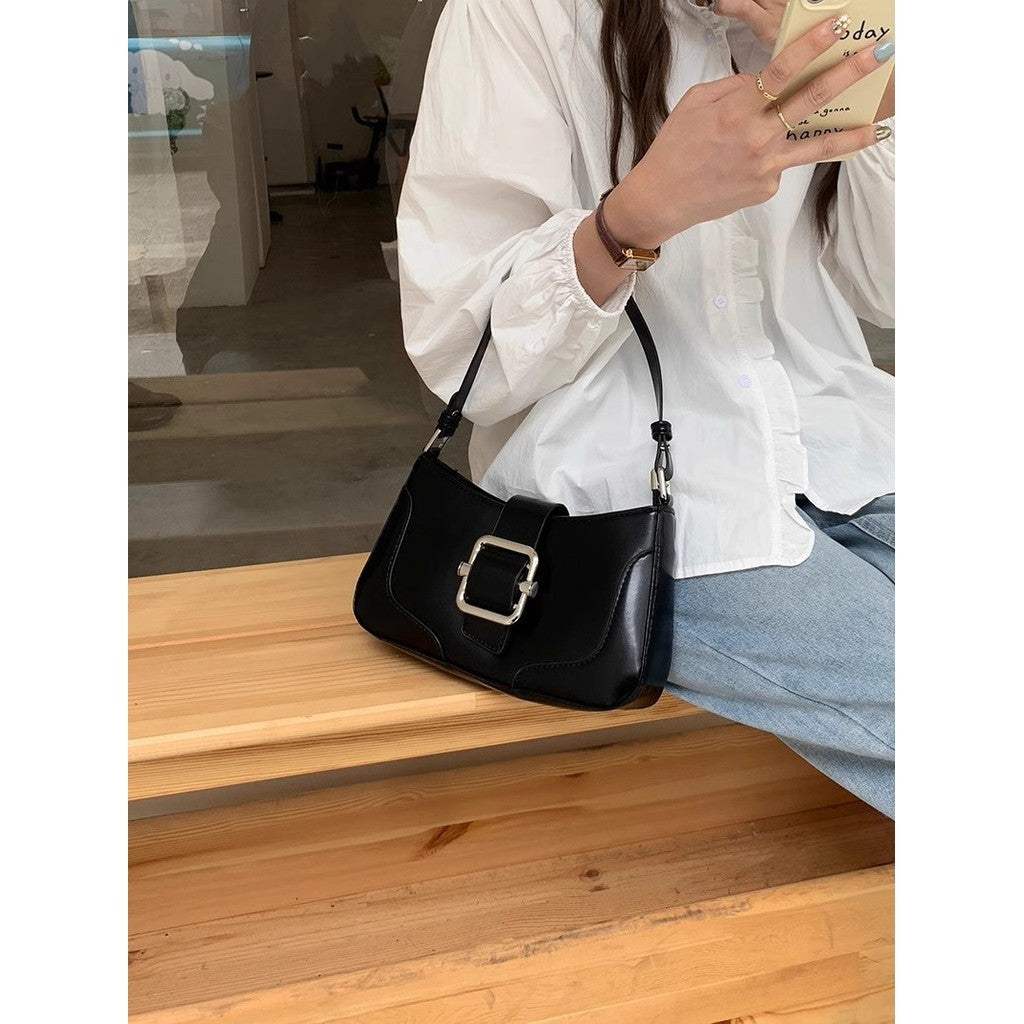 Ielgy Portable Baguette Bag Korean Version Retro One-Shoulder Underarm Bag Niche Texture Messenger Small Square Bag