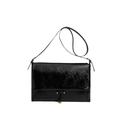 Ielgy Ladies Black Large Capacity Underarm Bag Shoulder Messenger Bag