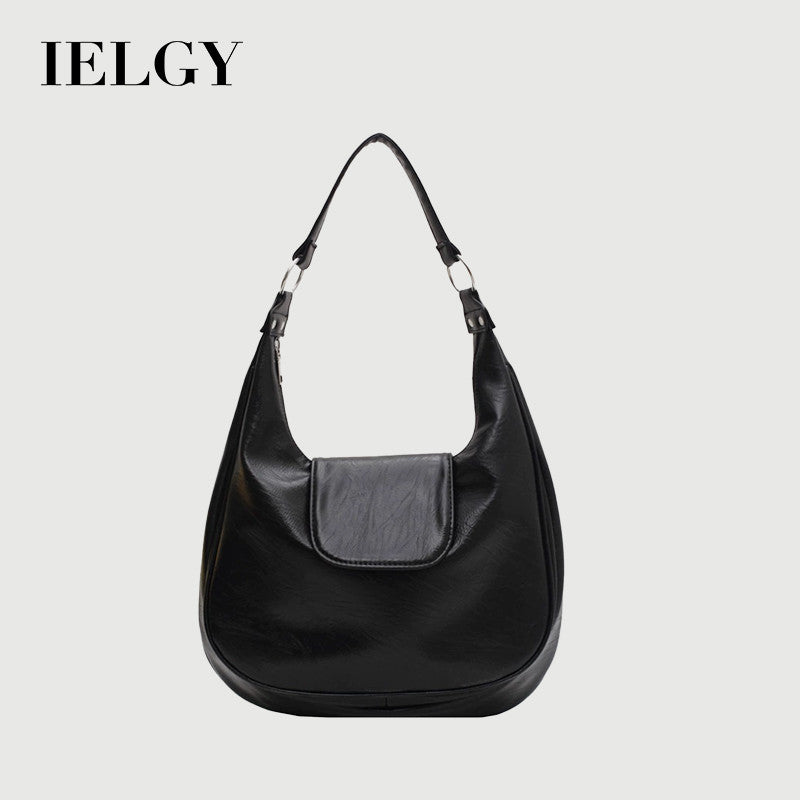 Ielgy Ladies Fashion One Shoulder Class Commuter Soft Leather Large Capacity Tote Bag
