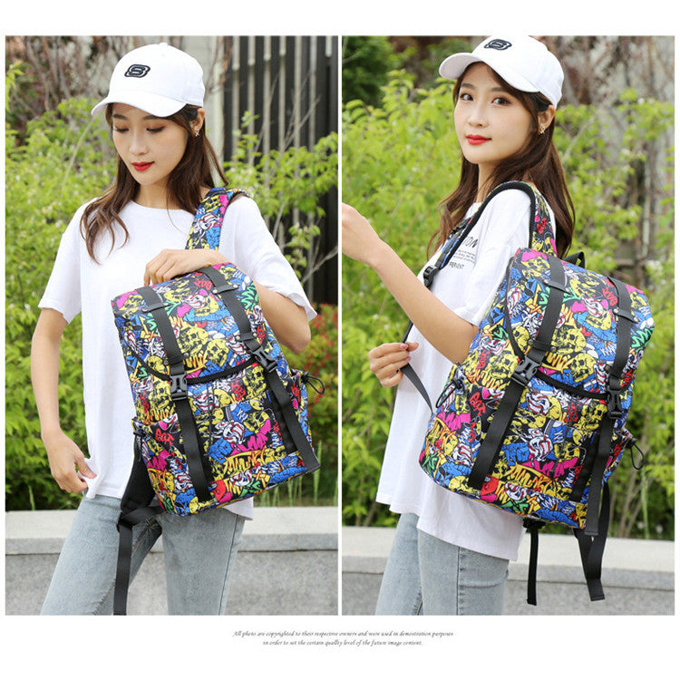 Ielgy Outdoor Trendy Fashion Schoolbag Travel Backpack College Student Men Women Casual Computer Backpack