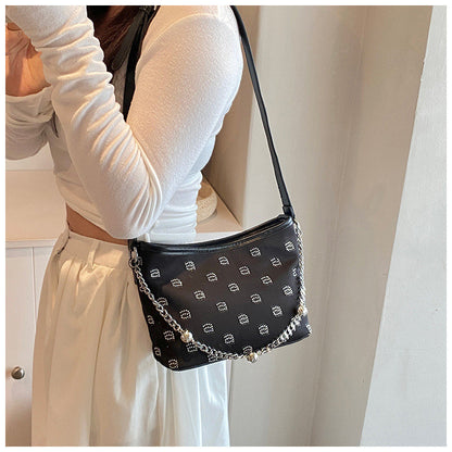 Ielgy High-End Fashionable Texture Shoulder Bag Popular Fashionable All-Match Commuter Bucket Bag