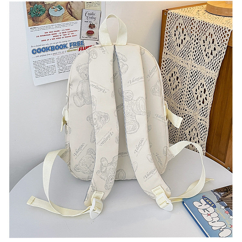 Ielgy Ladies Backpack Reflective Bear Casual Backpack College Student Travel Small Backpack