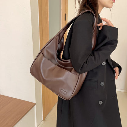 Ielgy Fashion Soft Collapsed Texture All-Match Large-Capacity Student Shou