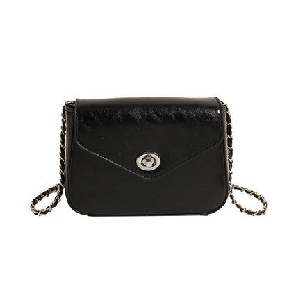 Ielgy Ladies Textured Chain Bag Fashionable All-Match High-End Exquisite Niche One-Shoulder Cross