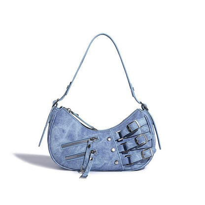 Ielgy American Retro Hot Girl Colorful Leather Armpit Order Shoulder Handbag