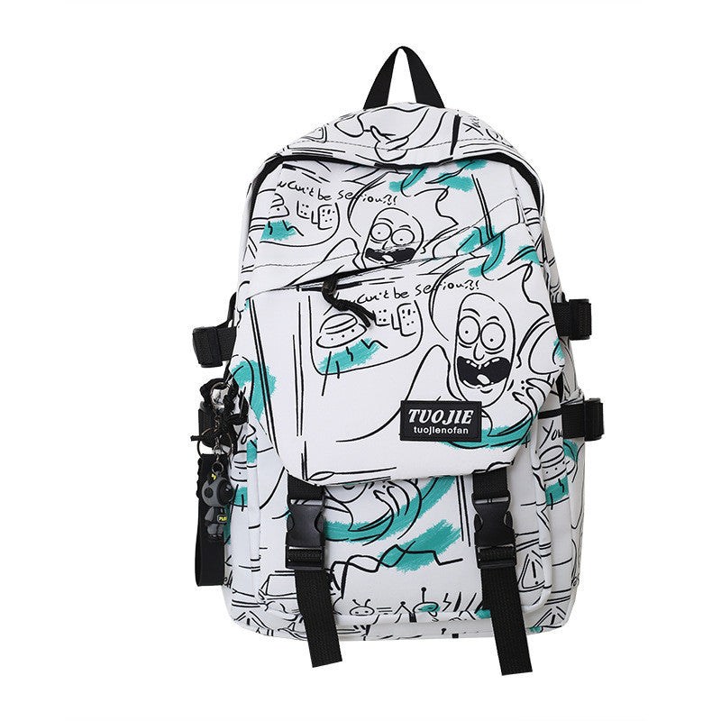 Ielgy Trendy Cool Couple Backpack Fashion Camouflage Graffiti Campus Backpack Men Women Outdoor College Student Schoolbag