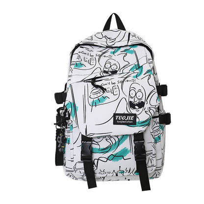 Ielgy Trendy Cool Couple Backpack Fashion Camouflage Graffiti Campus Backpack Men Women Outdoor College Student Schoolbag