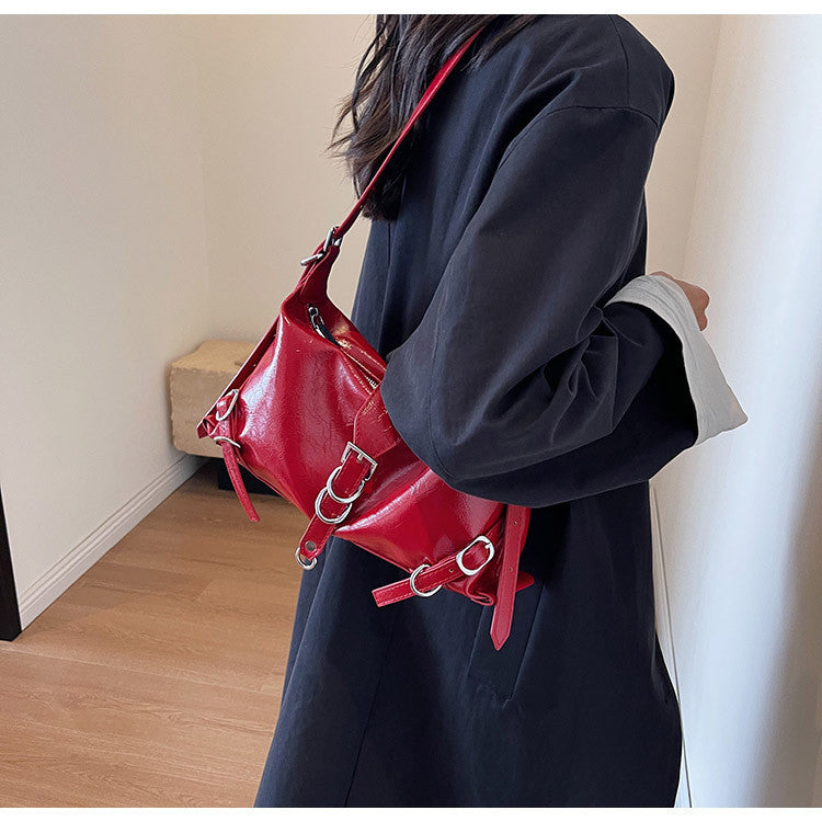 Ielgy Ladies Fashion Texture One-Shoulder Underarm Bag Can Be Cross-Body