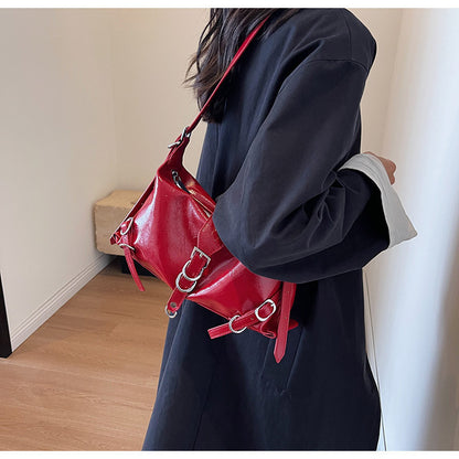 Ielgy Ladies Fashion Texture One-Shoulder Underarm Bag Can Be Cross-Body