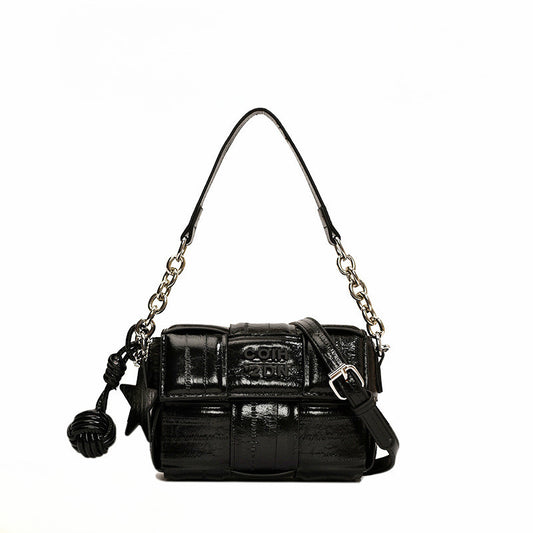 Ielgy All-Match Silver Feel One-Shoulder Messenger Woven Small Square Bag High-End Mobile Phone