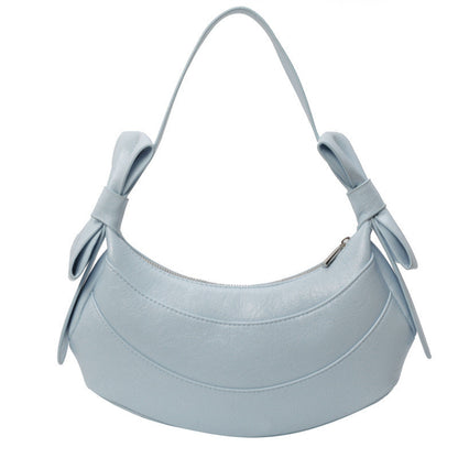 Ielgy Ladies Black All-Match Diagonal High-End Crescent Underarm Bag Niche Design Shoulder Bag