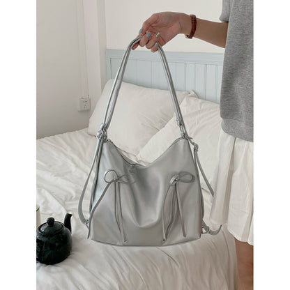 Ielgy Fashion Tote Bag Casual Large-Capacity Shoulder Bag Can Be Used As Bow Backpack
