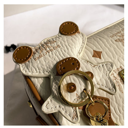 Ielgy Lychee Pattern Texture Boston Bag Printed Crossbody Female Bag