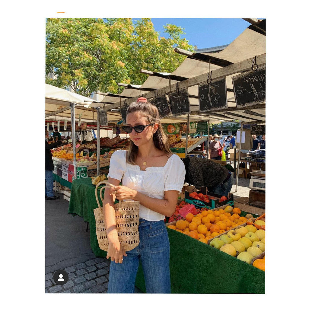 Ielgy Large-Capacity Straw Bag Hollow Classy One-Shoulder Portable Woven Female Bag Vacation Rattan