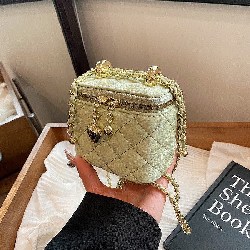 Ielgy High-End Female Bag Fashion Rhombus Chain Texture All-Match One-Shoulder Small Square Bag