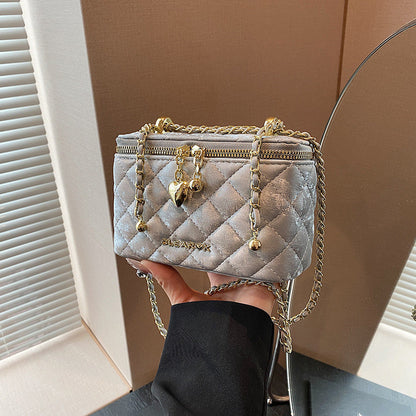 Ielgy High-End Female Bag Fashion Rhombus Chain Texture All-Match One-Shoulder Small Square Bag