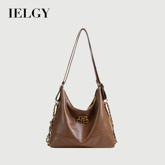 Ielgy Ladies Tote Bag One-Shoulder High-End Sense Cross-Body Niche Design Sense Large-Capacity Female