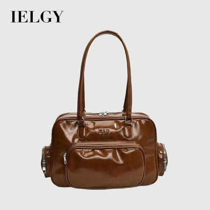 Ielgy Retro Portable Commuter Bag Niche Underarm Bag Simple Large-Capacity Shoulder Tote Bag