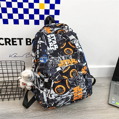 Ielgy Korean Version Large Capacity Unique Graffiti Casual Backpack Casual Backpack