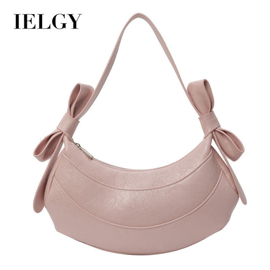 Ielgy Ladies Black All-Match Diagonal High-End Crescent Underarm Bag Niche Design Shoulder Bag