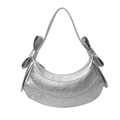 Ielgy Ladies Black All-Match Diagonal High-End Crescent Underarm Bag Niche Design Shoulder Bag
