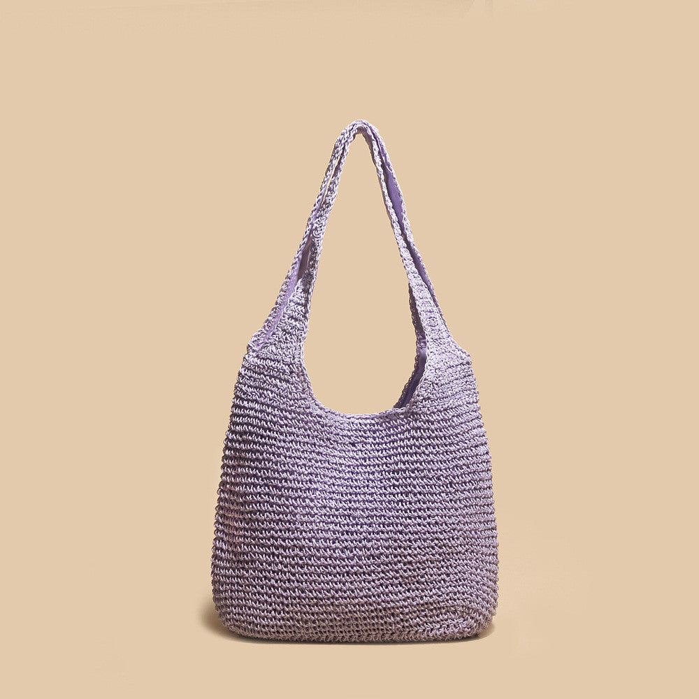 Ielgy Vegetable Basket Rattan Bag Hand-Woven One-Shoulder Handbag