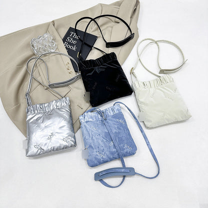 Ielgy All-Match Cross-Body Mobile Phone Bag Small Square Bag Ladies Small Shoulder Bag PU Letter Shoulder Bag