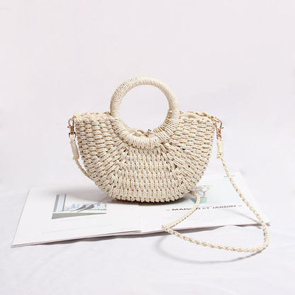 Ielgy Mini Messenger Woven Bag Cute Portable Summer Seaside Vacation Beach Bag