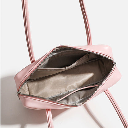 Ielgy Pink Bow One-Shoulder Underarm Bag Casual All-Match Pillow Bag High-End Baguette Bag