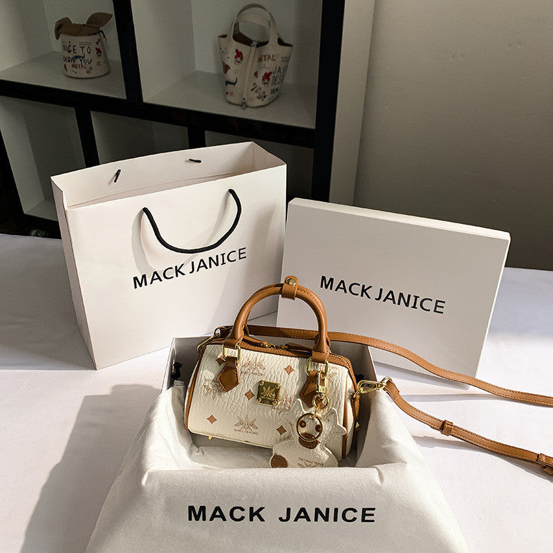 Ielgy Lychee Pattern Texture Boston Bag Printed Crossbody Female Bag