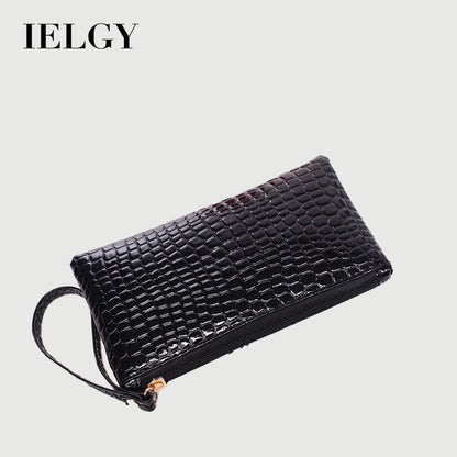 IELGY Crocodile Pattern Clutch Women's Mobile Phone Bag Wallet Leather Small Bag