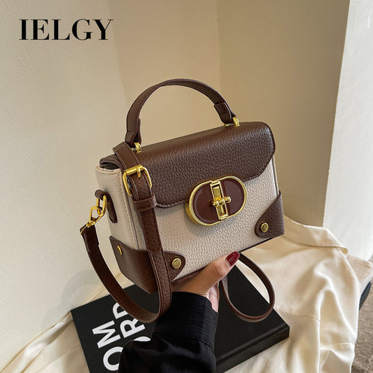 Ielgy High-End Feeling Contrast Female Bag All-Match Cross-Body Fashion Portable Small Square Bag