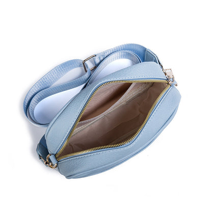 Ielgy Ladies Wide Shoulder Strap Solid Color PU Crossbody Small Square Bag