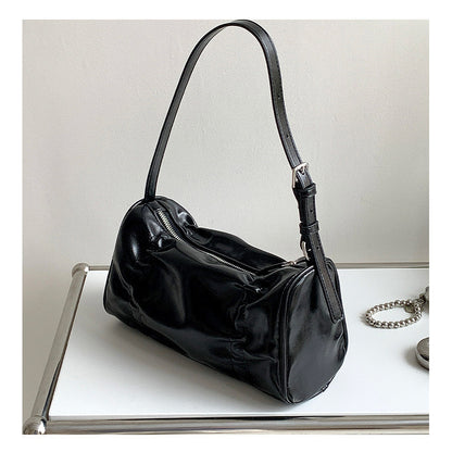 Ielgy Korean Version Pleated Design Underarm Bag Handbag All-Match Fashion One-Shoulder Soft Leather Bag