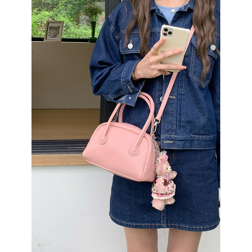 Ielgy Portable Bowling Bag Casual All-Match Small Fresh One-Shoulder Messenger Boston Pillow Bag