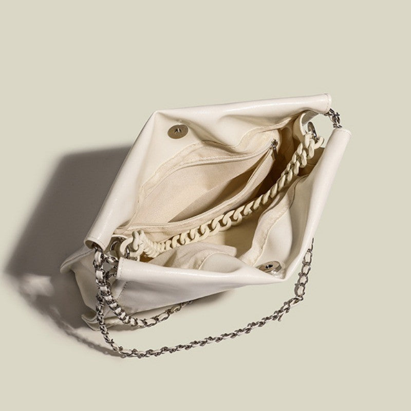 Ielgy Ladies High-End Underarm Pleated Bag Chain Fashion All-Match One-Shoulder Messenger