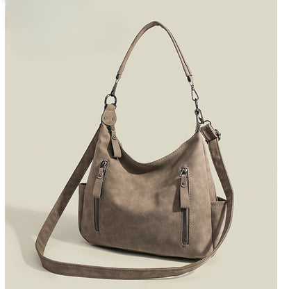 Ielgy Ladies Large-Capacity All-Match Retro Matte Cross-Body Texture One-Shoulder Commuter Tote Bag