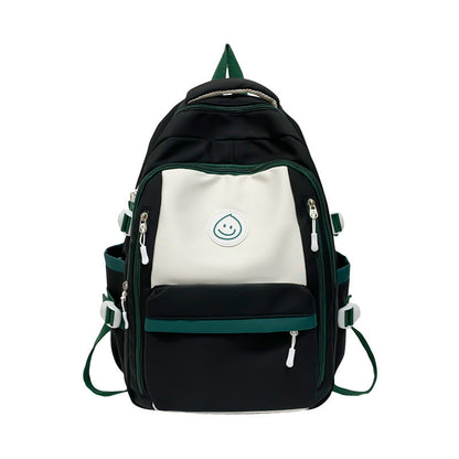 Ielgy Korean Version High School Junior High School Students Large-Capacity Backpack Simple Burden-Red
